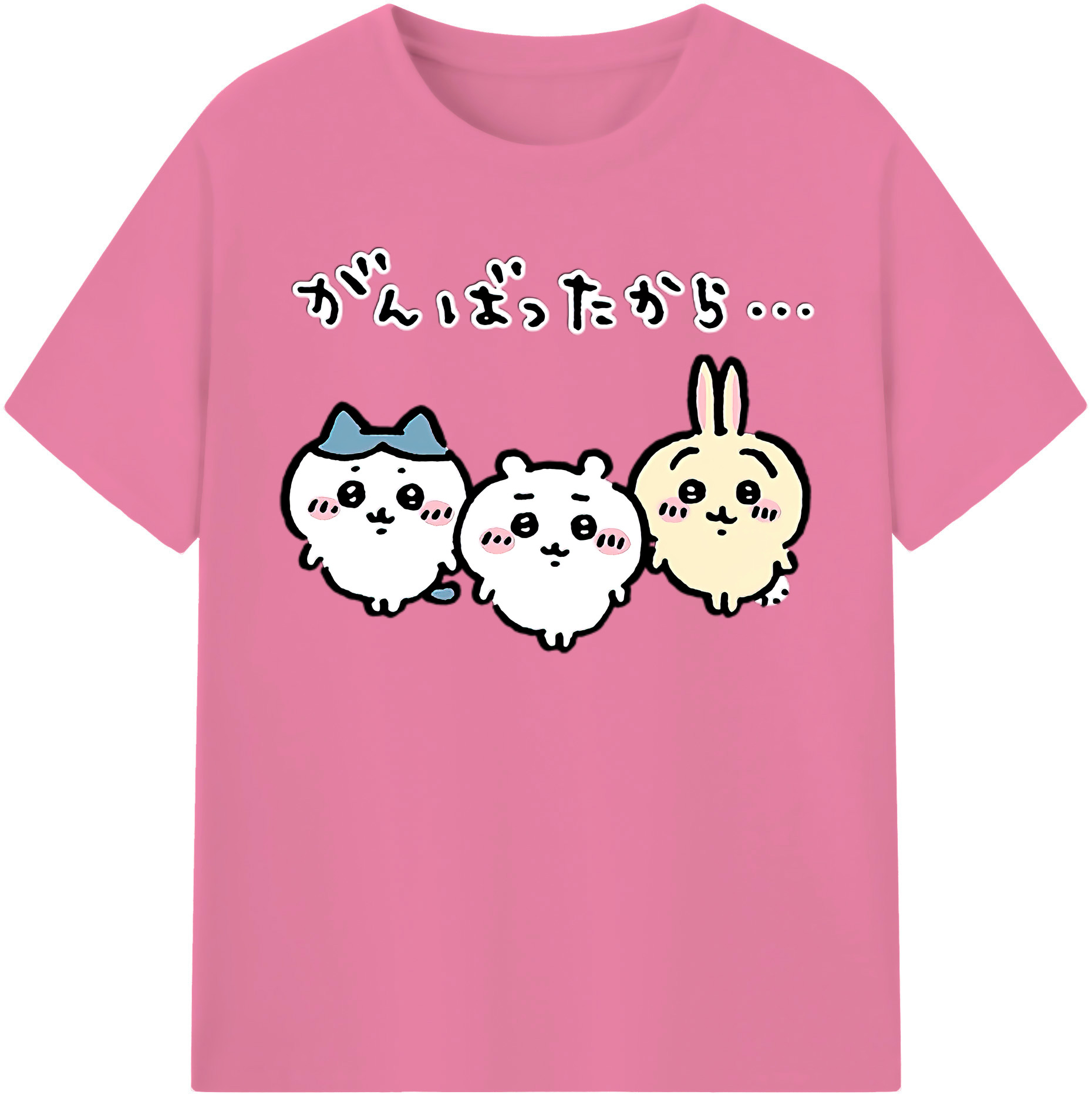 （画像用） ちいかわ ハチワレ Chii-kawa hachiware 綿100％半袖Tシャツ（フロントプリント）
